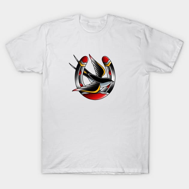 Traditional horseshoe with swallow T-Shirt by Smurnov